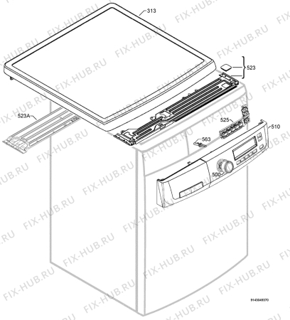 Взрыв-схема стиральной машины Rex Electrolux RWF14781W - Схема узла Command panel 037